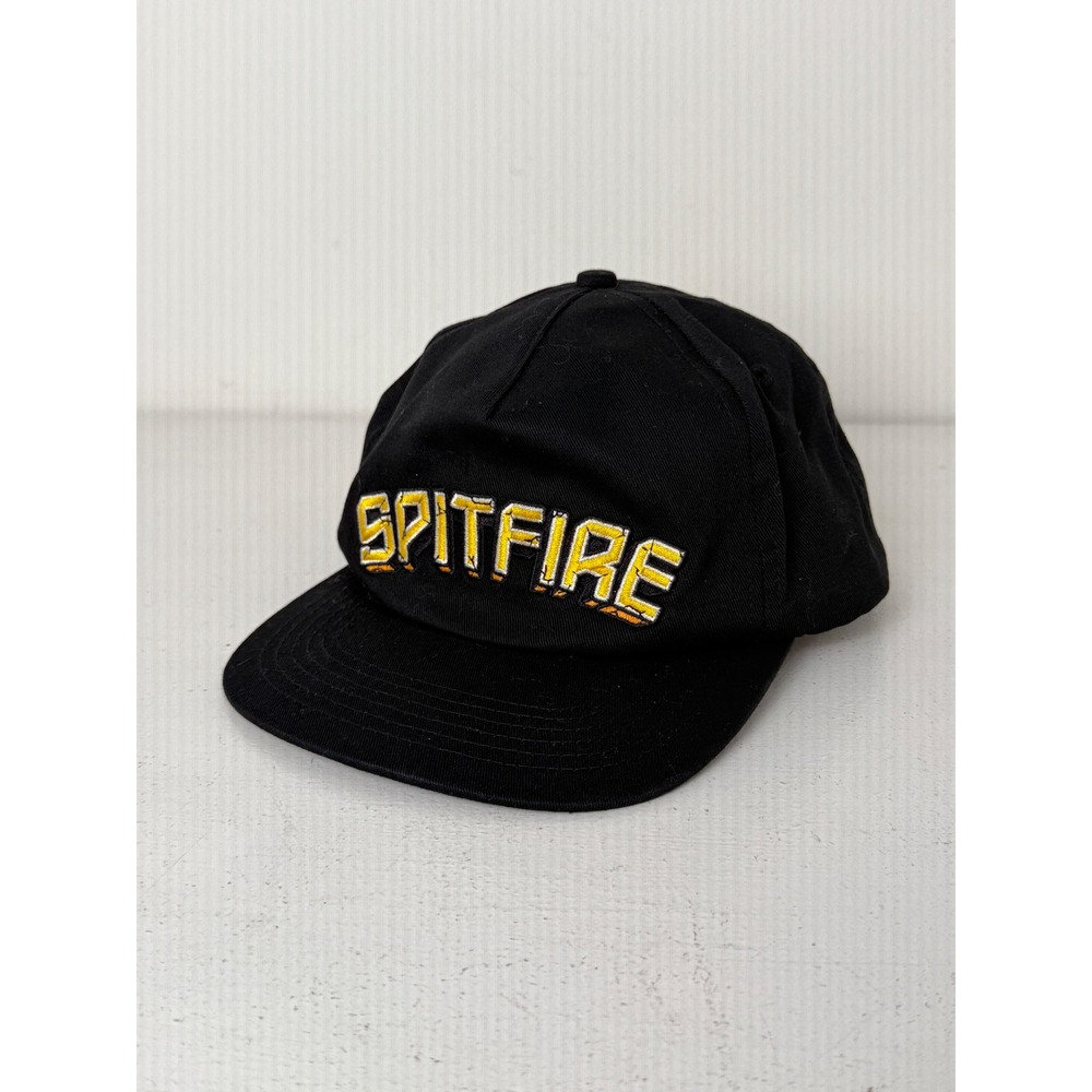 Spitfire Wheels Black Snapback Hat Embroidered Logo Skateboard Streetwear Cap